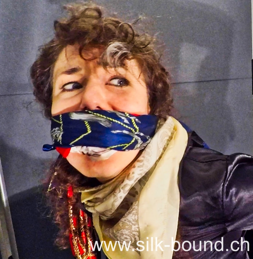 Cora Chairtied, gagged and blindfolded