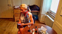 flight-attendant Alexandra bound and gagged by a bugler