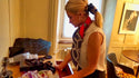 flight-attendant Alexandra bound and gagged by a bugler